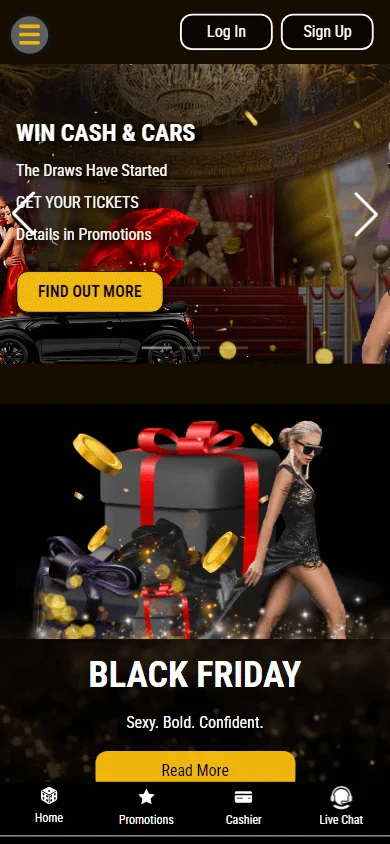 Grand Rush Casino mobile promotions interface